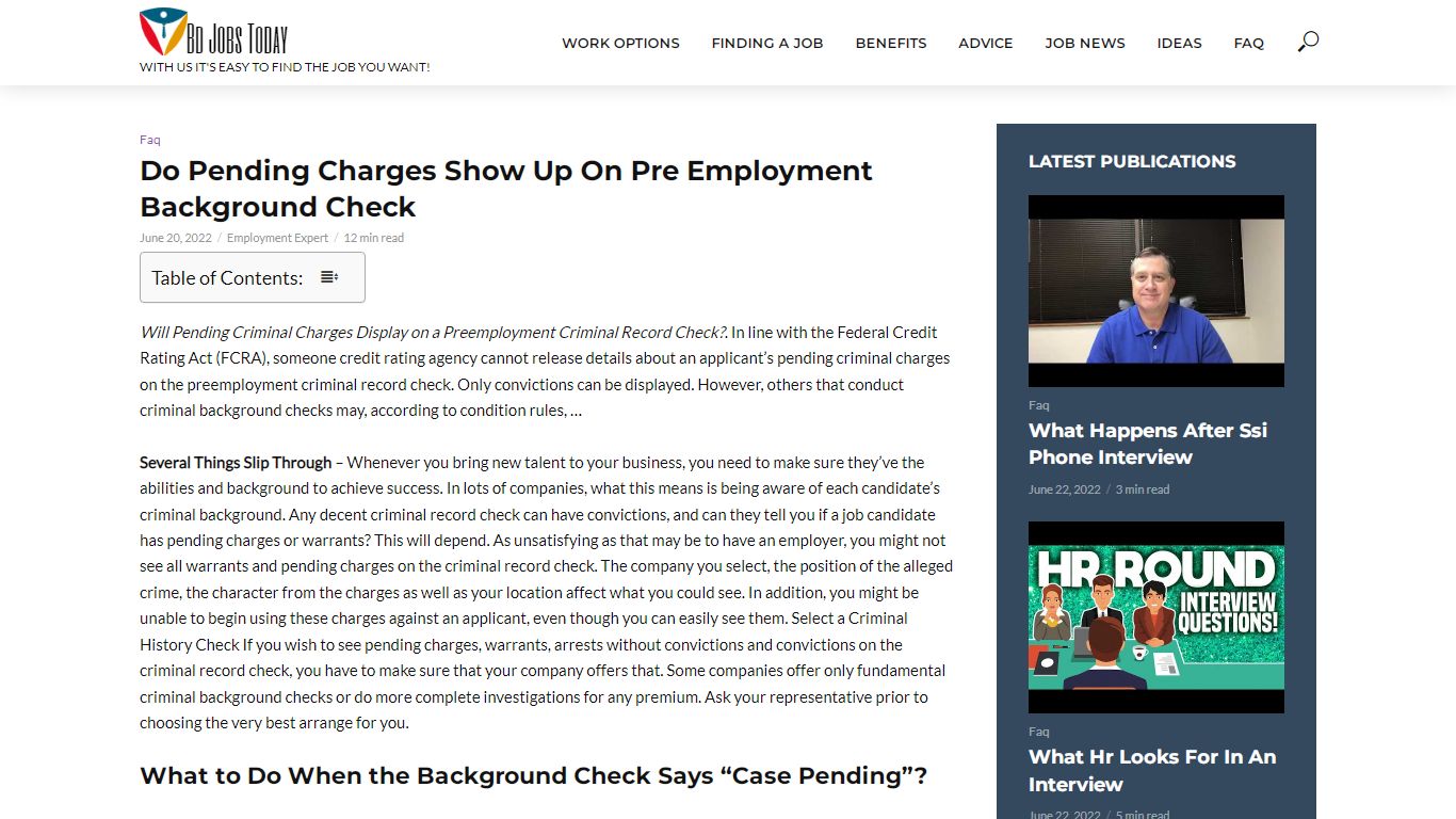 Do Pending Charges Show Up On Pre Employment Background Check